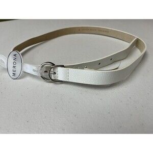 Merona - Women’s - White Genuine Leather - Classy Adjustable Belt - Size Medium